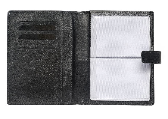 Визитница карманная с файлами на 80 карт, черная