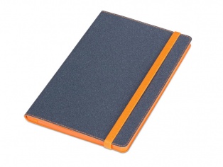 Ежедневник А5 в гибкой обложке с резинкой R013 (синий-оранжевый)