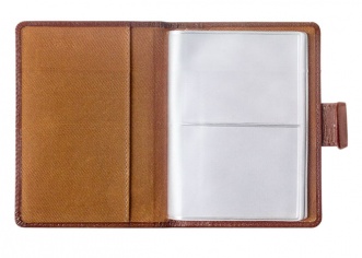 Визитница карманная с файлами на 80 карт, коричневая