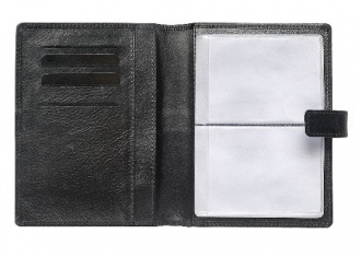 Визитница карманная с файлами на 80 карт, черная