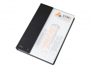 Ежедневник формата А5 в твердой обложке с вставкой из прозрачного пластика FR-02