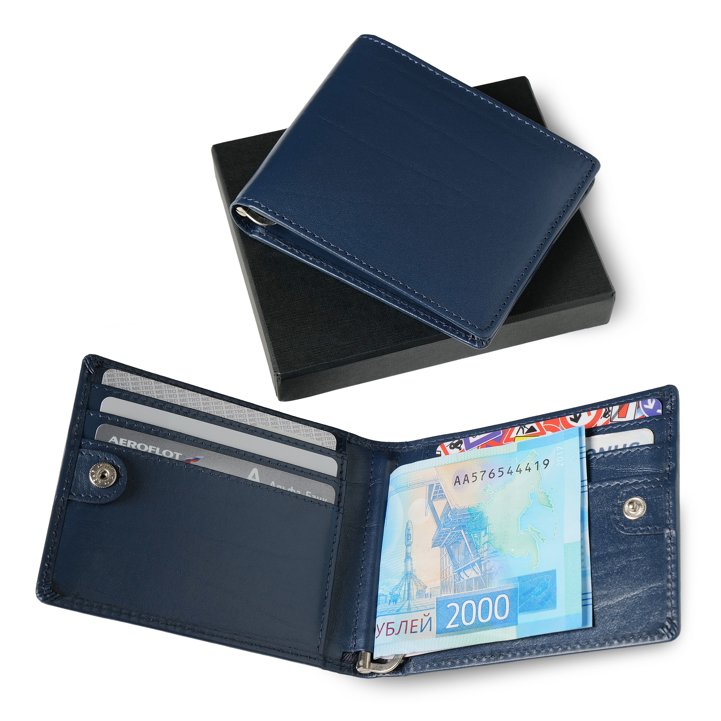 Кожаное портмоне с зажимом для денег 10544-15, 120x100