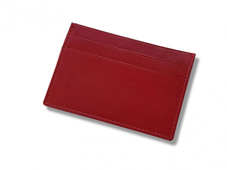 Картхолдер кожаный - футляр для кредитных карт с RFID-защитой CHR-3-06 (красный)